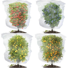 Evoio Augļu koku tīkli Putnu aizsardzība ar aukliņu 4 Pack Plant Netting 6ft x 6ft Tomātu melleņu krūmi Cover Net Garden Plant Netting Barjeras barjeras pārvalks putniem Dārzeņi Augļi Augļi Soma