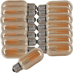 OUGEER Pack of 15 LED E27 4 W T45 kvēlspuldze Edisona vintāžas spuldze Siltā gaisma 2300 K, bez apgaismojuma 400LM AC 220-240 V