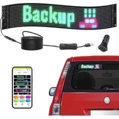 VEVOR programmējama LED zīme, P6 pilnkrāsu LED ritināšanas panelis, DIY rezultātu tablo, Bluetooth lietotnes vadība, teksts, raksts, GIFs ziņu veikala zīme 68 x 12 cm