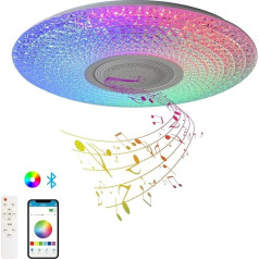 WYQSX 36 W Ceiling Light with Bluetooth Speaker, RGB Children's Room Lamp Ceiling, LED Ceiling Light, Dimmable with Remote Control and App Control, 38 cm Lamp Ceiling for Bedroom, Living Room