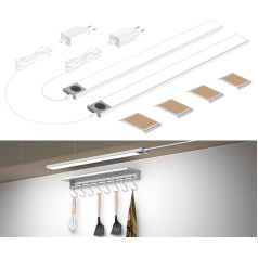 Virtuves LED gaisma ar kontaktdakšu 40 cm 3 krāsu režīmi Dimmable LED Light Strip ar bezkontakta sensoru LED skapja apgaismojums Hand Sweep Base kabineta apgaismojums skapim, plauktiem, darba galdam 625