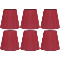 Hapivida Pack of 6 Small Fabric Lampshades E14 Bulb Cover Clip-On Lampshades, lustras aizsardzība sienas apgaismojumam, naktsskapītim, mini galda lampai (sarkans)