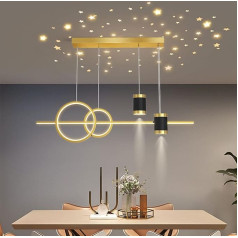 DDYY 100 cm ēdamistabas lampas Ēdamistabas galda lampas LED kulonu lampas Regulējams augstums Dizainera kulonu gaisma Dimmable ar tālvadības pulti LED kulonu lampa Dzīvojamās istabas ēdamgalds Virtuves bāra apgaismojums