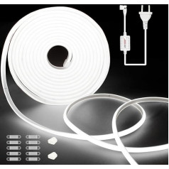 TWAY COB LED lente 220 V 20 m, LED lente 220 V 20 m, ūdensizturīga, silti balta, CRI>90, 10 mm plata, IP65 LED lente 20 m guļamistabai, griestiem, āra dekorēšanai, 6000 K