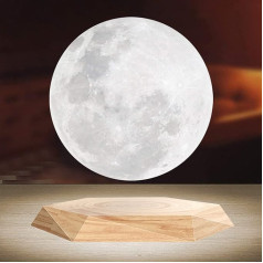 Floatidea Magnetic Gravity Free Moon Lamp Floating State 3D Night Light Rotating Mood Lights Turntable Desk Lamps Rotating Table Lamps for Christmas Gift Home Decoration