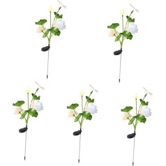 OSALADI Pack of 5 saules gaismas āra ainavu gaismas āra LED saules dekoratīvās gaismas dārza ziedu gaismas saules ainavu gaismas saules enerģijas LED saules gaismas kombinētā gaisma ārā