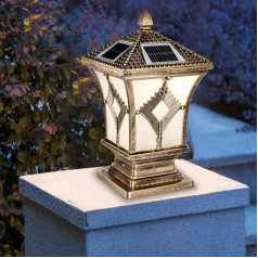 Aluminiumdruckguss Basis Solar Post Light Retro un einfache IP65 wasserdichte Pol Laterne spitze quadratische Gartendekoration Säule Lampe Villa Wanddeck Beleuchtung Post Leuchte