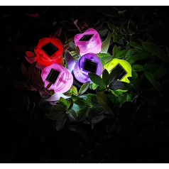 Uonlytech 12 Pcs Tulip Garten FüHRTE Beteiligung Licht Solar Powered Pathway Rasen Lampe Landschaft Pfad Dekorative Lichter Simulierte Tulip Rasen Lampe für Pathway Zuf?lige Farbe