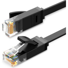 UGREEN Ethernet RJ45 plokščias tinklo kabelis, Cat.6, UTP, 15 m (juodas)