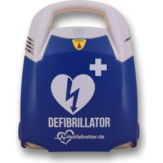 Notfallretter® AED pamata defibrilators ar manuālu šoka atbrīvošanu un pilnu aprīkojumu, ieskaitot CPR atbalstu