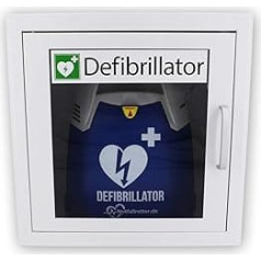 Notfallretter® Defibrilators AED Basic Manuālā trieciena atbrīvošanas CPR atbalsts Ietver metāla sienas kārbu un AED atrašanās vietas leņķi