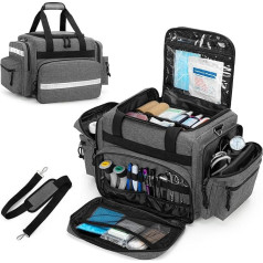 Damero Medical Trauma Bag Empty Professional First Responder Bag with Multiple Pockets for Medical Accessories, Grey