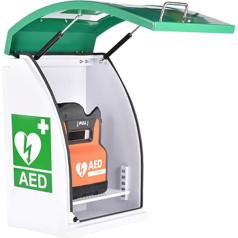 AED-Defibrillator-Aufbewahrungsschrank, Cardiac-Defibrillator-Aufbewahrungsschrank aus Stahl mit Schlüssel und Alarm, Trennwandposition einstellbar, für Zuhause, Schulen, Vereine und Gruppen