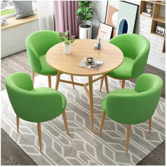 Bürotisch- und Stuhl-Set, Business-Couchtisch, Tisch- und Stuhl-Set, 4 moderne Möbel für Zuhause und Wohnzimmer, 80 cm, Massivholz, runder Tisch, Flanellstuhl, Restaurant, Balkon, Café, Bekleidungsge