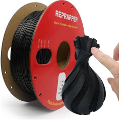 RepRapper vadītspējīgs TPU pavediens 1,75 mm, elektrovadīts TPU elastīgs mīksts pavediens, 1 kg kartona spole, izmēru precizitāte +/- 0,03 mm, FDM printeriem, melns