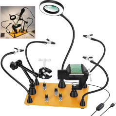 LEAHY Trešās rokas magnētiskais PCB turētājs, trešā roka, lodēšanas rīks, siltuma pistoles statīvs, palīgrokas, amatniecība, hobijs, darbnīca, metināšanas stacija (krāsa : 7AY-3C)