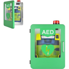 AED defibrilators, medicīnisks, medicīnisks, ātras palīdzības ierīce, ar signalizāciju, ar skaņas signālu, ar iebūvējamu rokas pozīciju, izmantošanai uz mājām, automašīnām, autobusiem, autobusiem