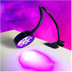 JOXLOVER LED-UV-Gel-Härtungslampe, 70 W Clip-on UV-Lampe Grünes Öl Schattenlose Klebetinte Handy-Wartungslampe Banknotenprüfung UV-Klebstoffhärtung einfach zu bedienen(1 UK)