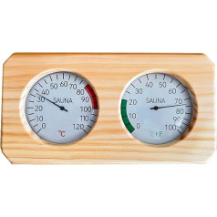 ROYALEAD Wood Sauna Hygrometer Thermometer Temperature & Humidity Measuring Device Monitoring for Sauna Enthusiasts