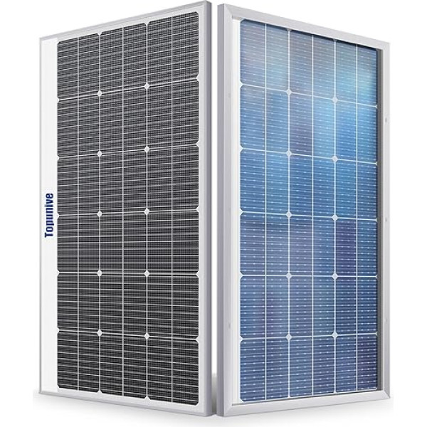 Topunive Bifazial Solar Panel 105 W monokristālu monokristālu saules bateriju modulis 105 Watt 12 V 24 V akumulatoriem Karavāna motorhome laivu jahtu jūras kemperis