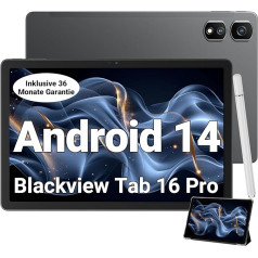 Blackview Tab 16 Pro planšetdators Android 14, 16GB RAM + 256GB ROM (1TB TF), spēļu planšetdators, liels 11 collu ekrāns, bez Simlock līguma, 4G Dual SIM planšetdators, komplektā ir pildspalva un futrālis