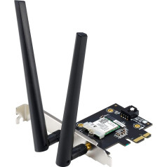 ASUS PCE-AX1800 tīkla adapteris (AX1800 Dual Band PCI-E WiFi 6 (802.11ax) Bluetooth 5.2, WPA3 tīkla drošība, OFDMA un MU-MIMO)