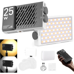 Zhiyun CINEPEER CM25 video gaisma, 25W kameras gaisma, divkrāsu pārnēsājama mini LED gaisma foto un video apgaismojumam iebūvēts ventilators PD ātra uzlāde 14000LUX @ 2700K-6200K CRI 96+/TLCI