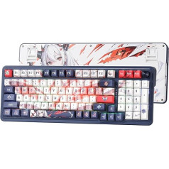 Redragon K686 PRO RGB spēļu tastatūra 98 taustiņi Bezvadu hermētiskā mehāniskā anīmu tastatūra ar 3 režīmu karstās nomaiņas ligzdu, īpašu rotējošo pogu un skaņu absorbējošiem spilventiņiem