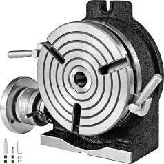 BestEquip Rotējošais galds 8 collu/200 mm horizontālais vertikālais rotējošais galds 3 slotu rotējošais galds frēzmašīnai MT-3 rotējošais galds frēzēšanai 360 grādu precizitātes rotējošais galds