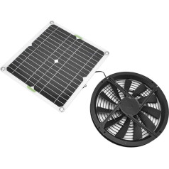 Oniissy Solarpanel-Ventilator-Set, 100 W, solarbetriebener Ventilator 25,4 cm, wasserdicht, für den Außenbereich, solarbetriebener Ventilator für Gewächshaus, Hühnerstall, Schuppen, Hundehaus und