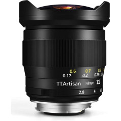 TTArtisan 11mm F2.8 kameras objektīvs Fisheye saderīgs ar EOS R montāžas kamerām, piemēram, R RP R5 R6 melns