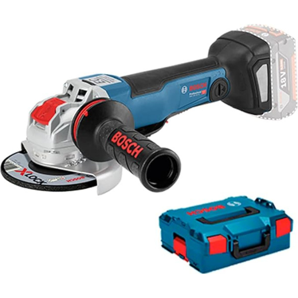 Bosch Professional 18 V sistēmas bezvadu leņķa slīpmašīna GWX 18 V-10 PC (ar X-Lock, tukšgaitas apgriezienu skaits: 4500-9000 min-1, diska diametrs: 125 mm, bez akumulatora un lādētāja, ar L-BOXX 136)