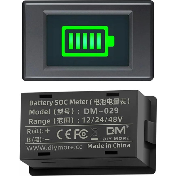 UGCMAFWLU Autobatterie-Ladezustandsanzeige, 12 V, 24 V, 48 V, Lithium-Batterie-Kapazitätsmesser, Tester, LCD-Display