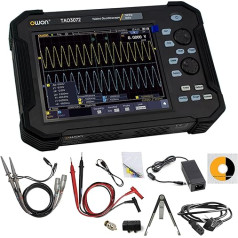 OWON TAO3072 2CH rokas digitālais osciloskops ar 70MHz joslas platumu un 1GS/s paraugu ņemšanas ātrumu, 40M ieraksta garums, SCPI un LabVIEW atbalsts, 4 1/2 digitālais multimetrs