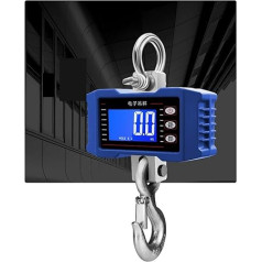 Digitālā augstspiediena sliede LCD Digital 500/1000 kg svars 500/1000 kg svars Tragbare industrielle elektronische Hakenkran Hängewaage Home Farm mit LCD-Display(Blue,1000kg 0.1kg)