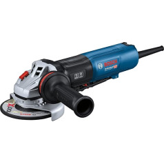 Bosch Professional kabelgebundener Winkelschleifer GWS 17-125 PS (PROtection-Schalter, Staubfilter, Vibration Control-Zusatzhandgriff, Schutzhaube und anklippbare Trennschutzhaube)