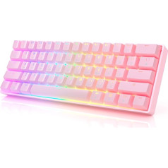 GK61 Mehāniskā spēļu tastatūra - 61 taustiņš ar RGB apgaismojumu ar LED apgaismojumu PC / Mac Gamer