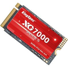 KingSpec 2TB PCIe 4.0 M.2 2242 SSD - lasīšanas ātrums līdz 7200MB/s, iekšējais NVMe SSD 3D NAND Flash, klēpjdatoriem un galddatoriem (2TB)