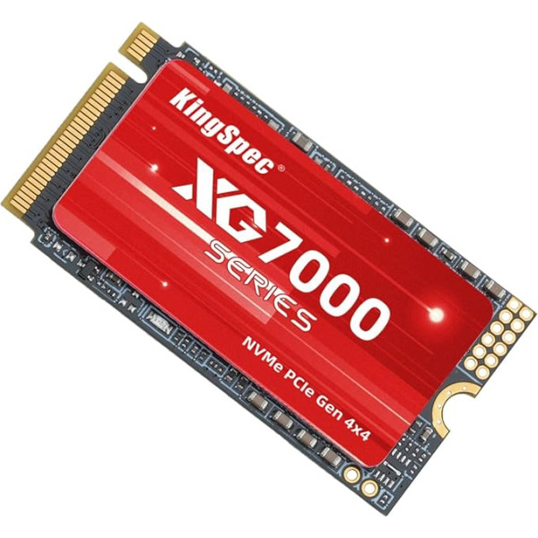 KingSpec 2TB PCIe 4.0 M.2 2242 SSD - lasīšanas ātrums līdz 7200MB/s, iekšējais NVMe SSD 3D NAND Flash, klēpjdatoriem un galddatoriem (2TB)