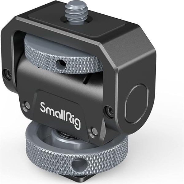 SMALLRIG kameras monitora stiprinājums Lite ar aukstās kurpes adapteri, 360° pagrieziena un 180° slīpuma kronšteins lauka monitoram, LED, maksimālā slodze pie 90° slīpuma, 3,2 kg - 3809