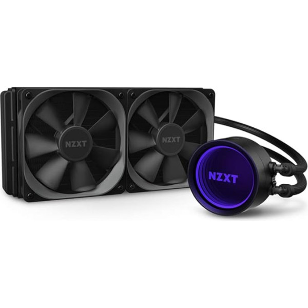 NZXT Kraken X53 240 mm šķidruma dzesētājs - RL-KRX53-01 - AIO RGB CPU šķidruma dzesētājs - Rotējošs bezgalības spoguļa dizains - CAM V4 - Aer P 120 mm, radiatora ventilators (2 komplektā)