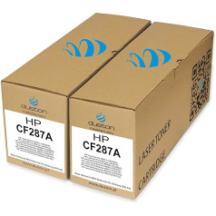 duston 2 x CF287A, 87A melns toneris, kas saderīgs ar HP Laserjet Pro M501 Enterprise M506 M527