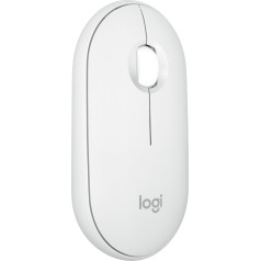 Logitech Pebble Mouse 2 M350s Slim bezvadu Bluetooth pele, mobilā, vieglā, pielāgojama poga, klusiem klikšķiem, viegla pārslēgšanās Windows, macOS, iPadOS, Android, ChromeOS - balta