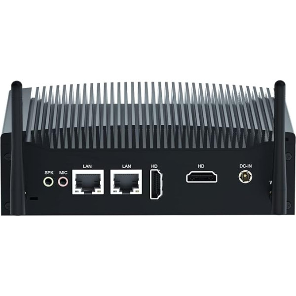 Rūpnieciskais mini dators bez ventilatora W 11 Pro, Core i5 1235U, 16 GB DDR5, 256 GB SSD, Dual HD, RJ45 LAN, RS232 COM, USB 3.0, Dual Band Wi-Fi, BT4.2, SIM ligzda, mazs ITX dators, RAID, WOL, automātiska ieslēgšanās