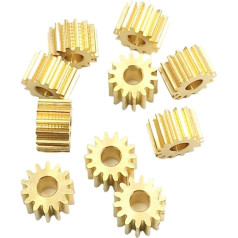 Messinggetriebe, CNC-Werkzeugmaschine, 100 Stück, 143 A, 0,5 m, Messing-Ritzel, Außendurchmesser = 8 mm, 14 Zähne, 2,98 mm Lochdichte, für 3 mm Motorwelle, Metall-Kupfergetriebe