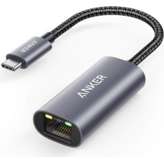 Anker PowerExpand USB-C uz Gigabit Ethernet adapteris, alumīnija, kompakta dizaina USB-C Ethernet adapteris MacBook Pro, MacBook Air 2018, iPad Pro 2018, XPS un daudziem citiem datoriem