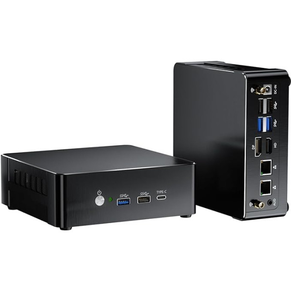 Mavsloly Mini dators ar Core i9-12900H, 14 kodolu līdz 5,0 GHz, 64 GB RAM, 1T PCIE 4.0 SSD galddators, Dual LAN, Wi-Fi 6e, 1* DP, 1* HDMI, 1* C tipa trīskāršs displejs, VESA, Windows 11 Pro