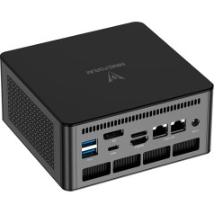 MINIS FORUM UM890 Pro Mini PC, AMD Ryzen 9 8945HS procesors, 8 kodi/16 pavedieni līdz 5,2 GHz, AMD Radeon 780M, 64 GB DDR5 līdz 5600 MHz/1 TB SSD, HDMI/DP/USB4×2, RJ45 2,5G × 2, Oculle ink ports