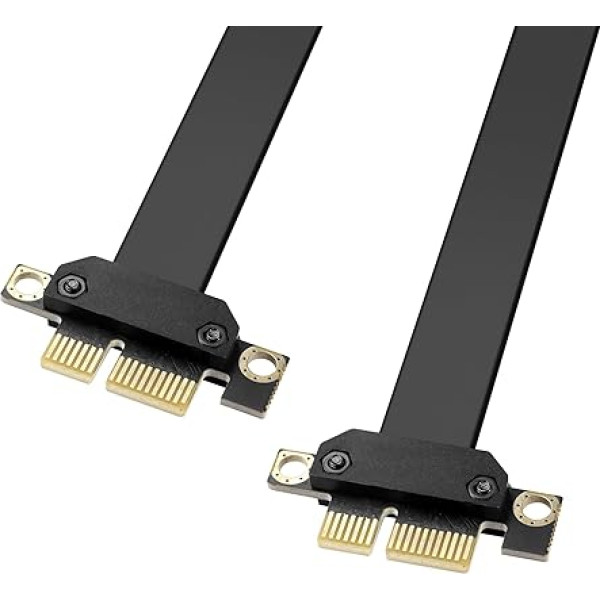 GINTOOYUN PCIE 1X vyriškos ir vyriškos lyties prailginimo kabelis PCIE 1X vyriškos ir vyriškos lyties grafinių kortelių jungties kabelis, skirtas vaizdo plokštėms, tinklo plokštėms, garso plokštėms ir t. t. (20,4 colio) (52 cm)