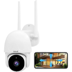 JideTech 1080P Tuya IP PTZ WiFi kamera Viedā kamera Āra 2,4GHz WiFi novērošanas kamera 355°/90° pagrieziena leņķī Automašīnas izsekošana Divvirzienu audio 30 m nakts redzamība IP66